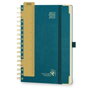 Quality Spiral Student Weekly Planner 2023 2023 With Pacific Green Hardcover for sale