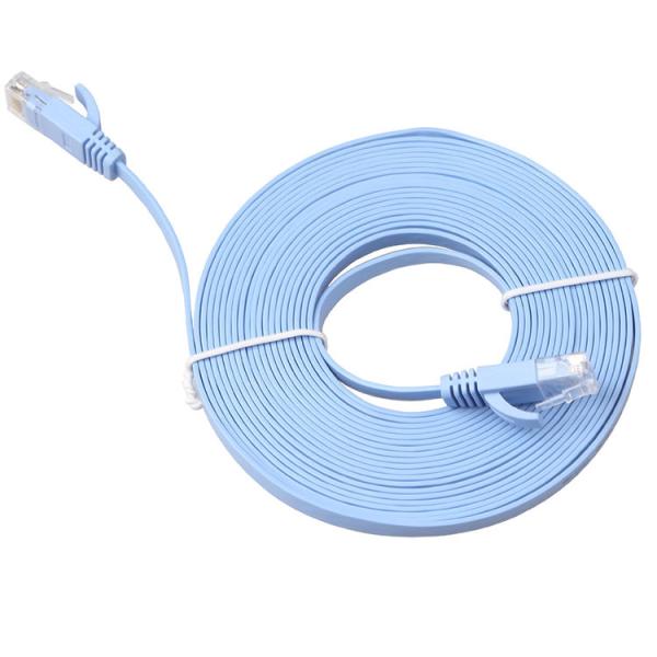 CAT 6 Network Flat Patch Cable Blue 0.5m 1m 2m To 100m Bandwidth 350MHz