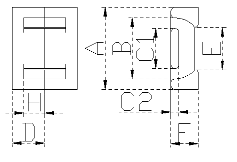 EPC Series EPC25 Magnetic Ferrite Core For Transformer ODM / OEM Accepted