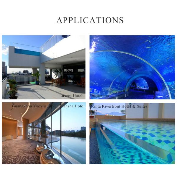 PMMA Lucite Plexi Glass Panel Window for Swimming Pool Easy Clean Customized Design
