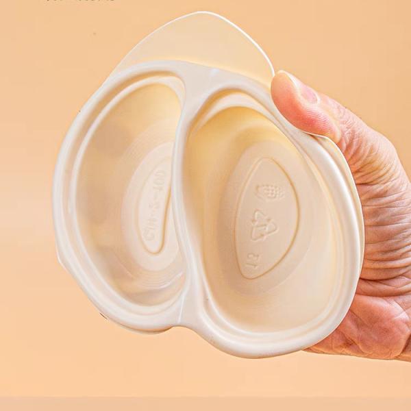2 Compartment Biodegradable Lunch Box Corn Starch Customized With Lid