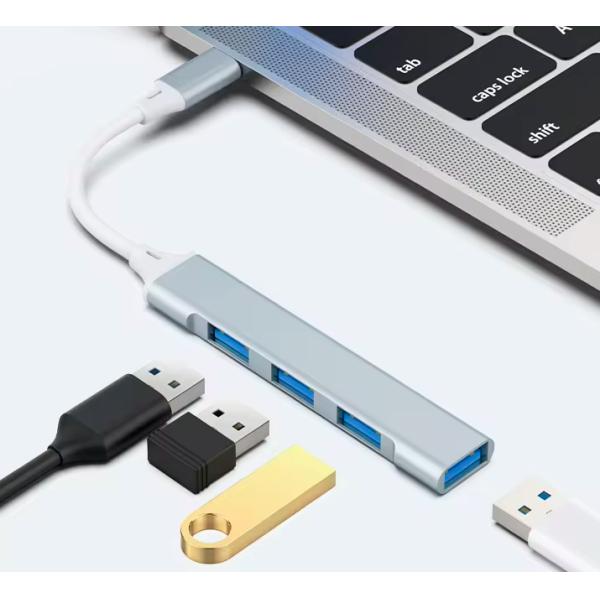 OEM 4 In 1 Hub Docking Station USB A HDMI RJ45 Type C Small Size Multiple Color
