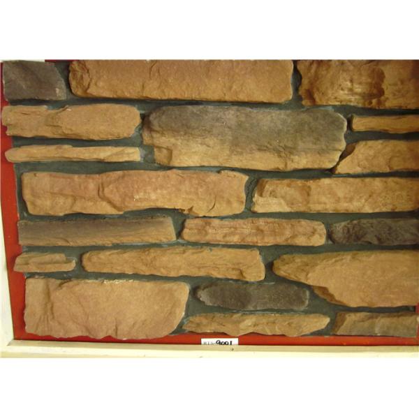 Thick Cement Artificial Wall Stone For Outside Garden Steam - Cured