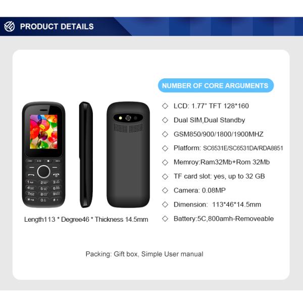 K16 800amh Push Button Mobile Phones SOS Cell Phone For Elderly