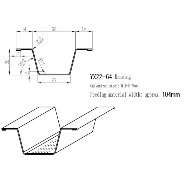 CE PLC 104mm Width Light Steel Keel Roll Forming Machine