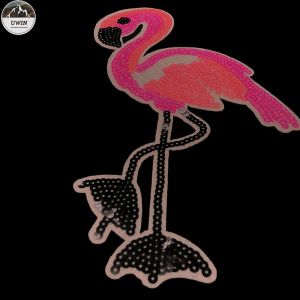 Crane Bird Custom Made Embroidered Patches Thermal Transfer With Adhesive