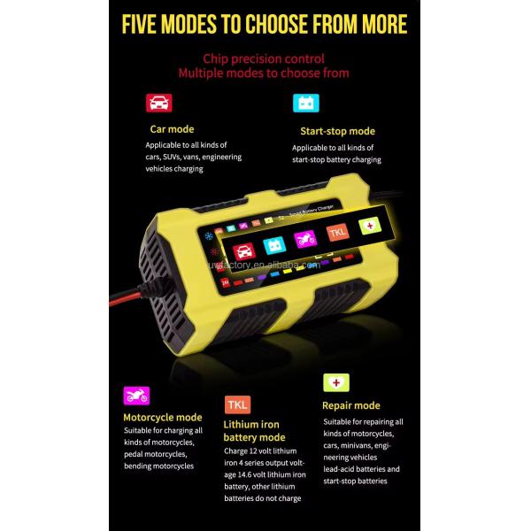 12V 8A Intelligent Pulse Repair Battery Charger for 4-100ah Battery Pack Advanced Technology and Automatic Identification