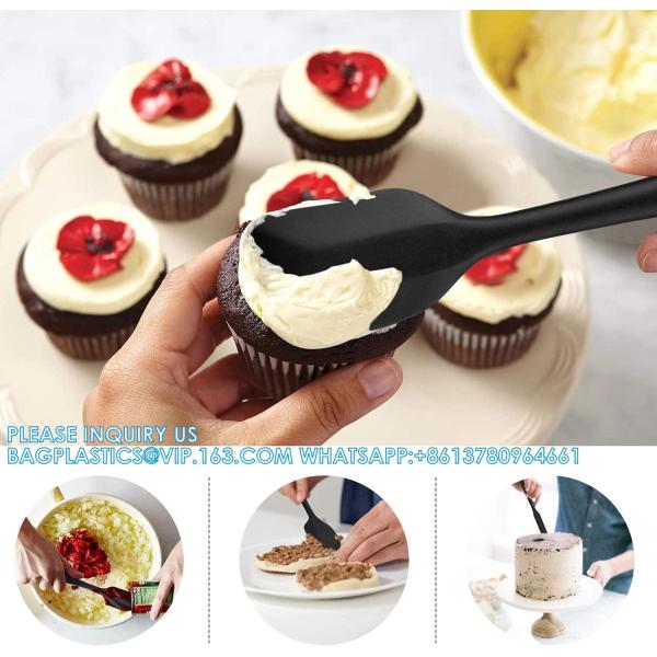 Silicone Rubber Spatula Set For Kitchen Baking, Cooking, And Mixing High Heat Resistant Non Stick Dishwasher Safe