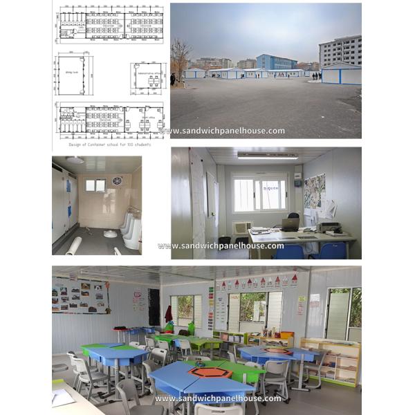 Movable School Portable Classrooms Flat Pack Container With Dining Room And Offices