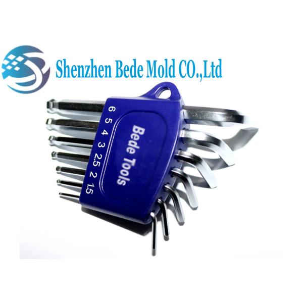 Plated Hand Tool Hexagon Key Wrench Set 9pc Standard 58~61° Hardness