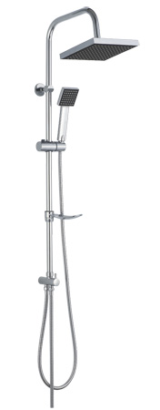 Wall Mount Rainfall Bathroom Shower Set stainless column pipe with ABS handheld shower head function