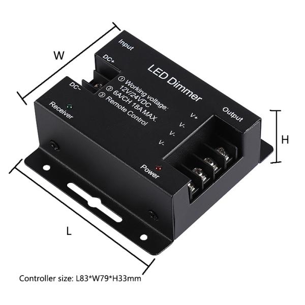 RF Wireless LED Controller Dimmer DC12V Touch Remote For 3528 Single Color LED Strip