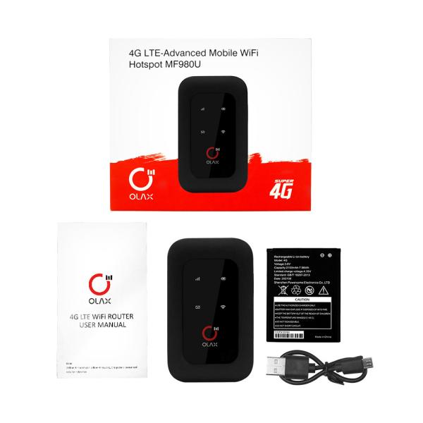 OLAX MF980U Portable WiFi Routers 4G Travel Modem OEM For 10 Devices