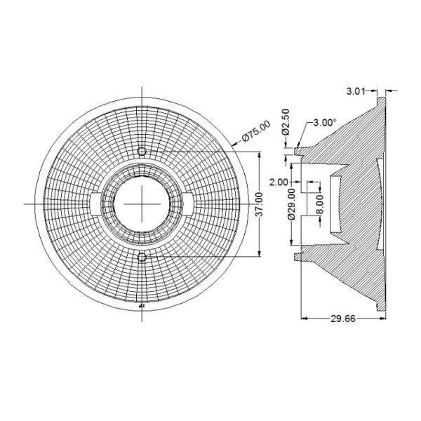 High Efficiency COB LED Lens No Light Pollution For 10W LED Down Light