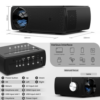 1080p Wifi Portable Android Projector 220 ANSI Lumens For Home Outdoor