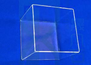 China Cuboid Container Quartz Urn Clear Cube Size One Side Open Hardened on sale