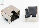 Single Port RJ45 Connector PCB Mount Ultra Low Profile With LED Aligned