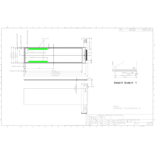 7.33'' 200*750 Monochrome Reflective E-Paper Display EPD