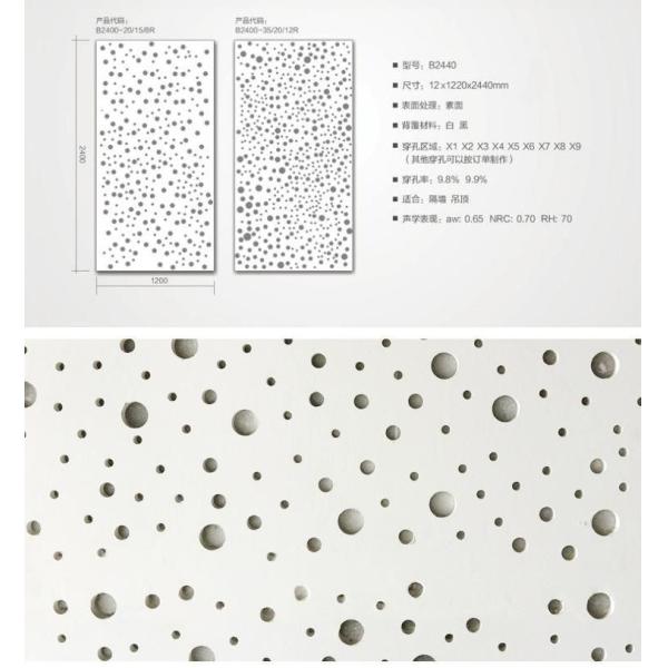 SGS Certified Fireproof Moisture Resistant Ceiling Gypsum Board with Sound Insulation