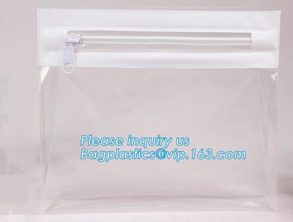 Eco friendly biodegradable compostable slider zipper bag transparent poly swimwear packaging bag/bikini bag green pack