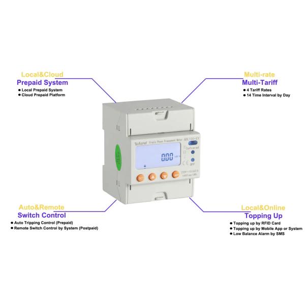 Acrel DDSY1352-NK Single-phase Prepaid&Postpaid Meter Din Rail Dual Tarrif Prepaid Meter Software LCD Display With 485