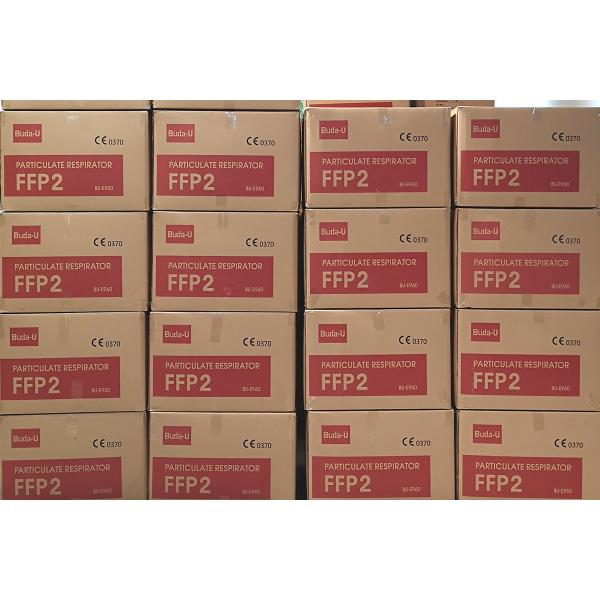 Buda-U Disposable Nonwoven Face Mask , German Packing 3 Layer FFP2 Face Mask With Water Electret Metlblown