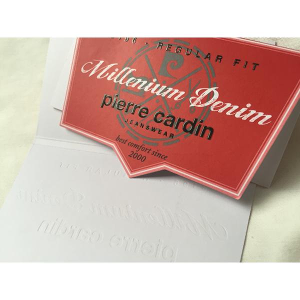 Single Side Printed Recycled Paper Hang Tags , Middle Folded Hang Tags For Retail