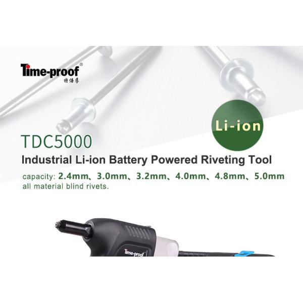 Blind RIvets 2.4mm - 5.0mm Cordless Battery Rivet Gun 21 mm Stroke