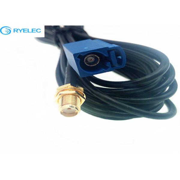 Fakra To SMA Precision Cable Assemblies , 50ohm GPS Cable Harness Assembly