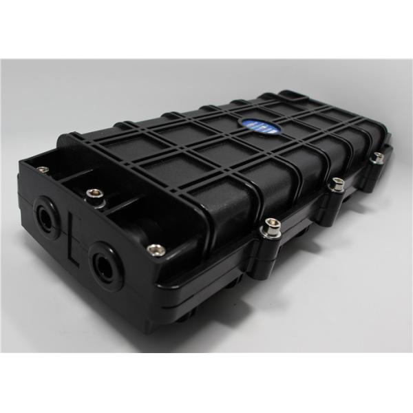 Black Plastic Fiber Optic Closure , H011 Inline Type 4 Port Joint Closure Fiber Optic