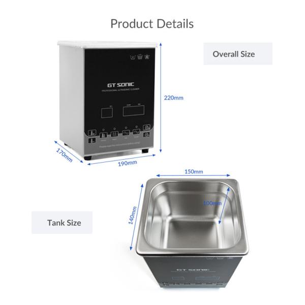 Normal Soft Power Adjustable Parts Ultrasonic Cleaner 2L Automatic Ultrasonic Cleaner