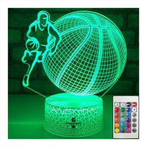 Quality Durable 5V Basketball 3D Illusion Lamp , Acrylic Basketball Night Light 3D Illusion for sale