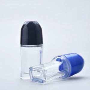 50ml Large Roller Ball Bottles Colored Balck Cap Glass Roll On Bottles