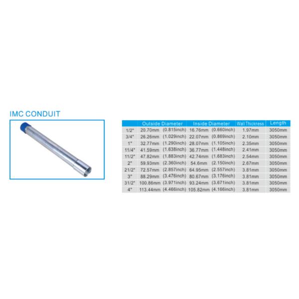 Fireproof Electrical Cable Conduit , Rigid IMC Conduit Pipe For Electrical Wiring