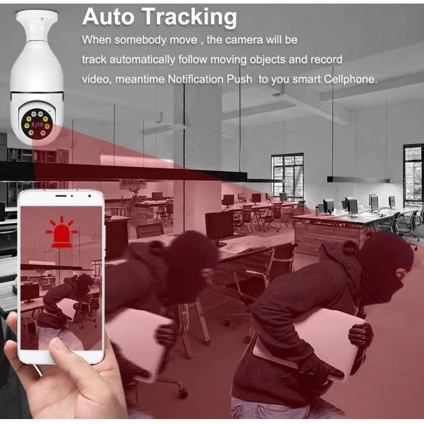 Smart E27 Light Bulb Camera With Audio 4mp Dual Light Pan Tilt Auto Tracking Tuya Smart Home Security Camera