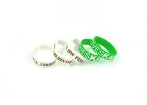 Quality Logo Infilled Silicone Sports Bracelets , White / Brown Silicone Rubber Bands for sale