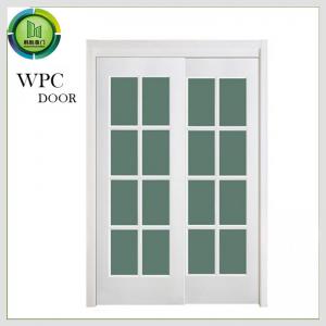 China WPC Interior Soundproof Glass Office Door , PVC Double Sliding Glass Doors on sale