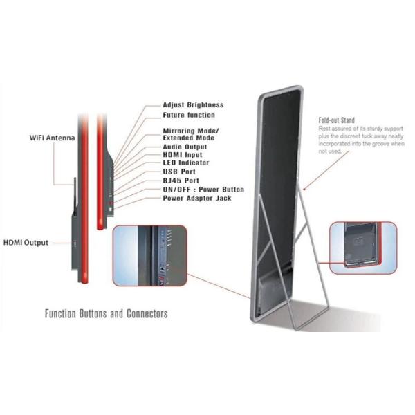 Moveable Outdoor LED Poster Screen Floor Stand Display With Wifi / 4G Control