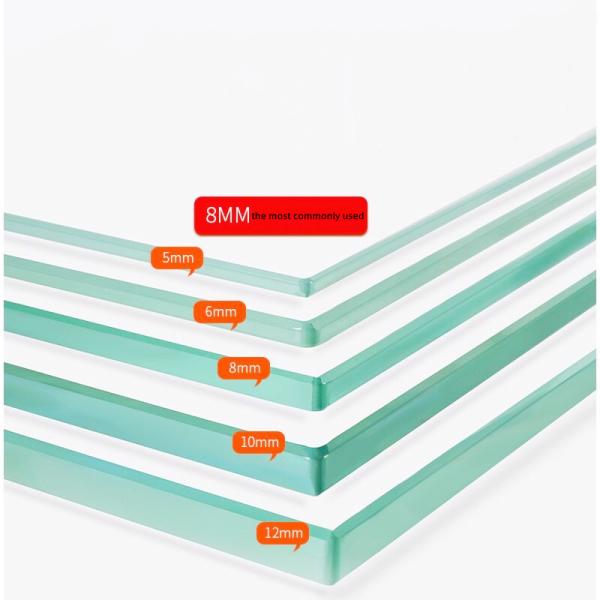 Rectangle Tempered Glass Dining Table Top Clear Round Table Top Glass