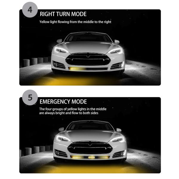 12-24V Car Front Grille LED RGB Daytime Running Lights Strip Colorful Lamp
