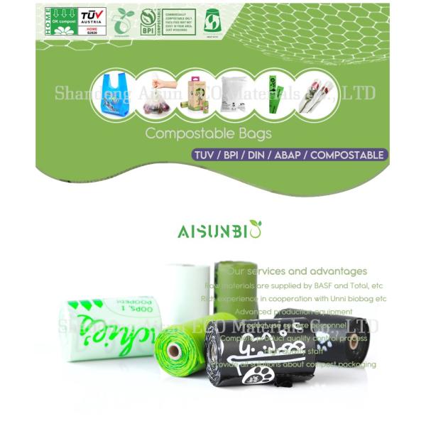 Supermarket PBAT PLA Packaging Bag Biodegradable EN13432 Standards