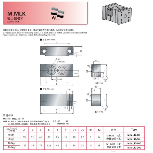 High Precision Custom Machining Parts Plastic Mold Parts Latch Lock MLK Magnetic Lock Sets
