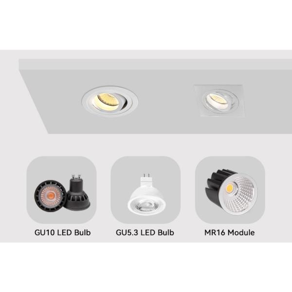 Square Tilted Downlight Frame Glare Reduction MR16 Downlight Housing