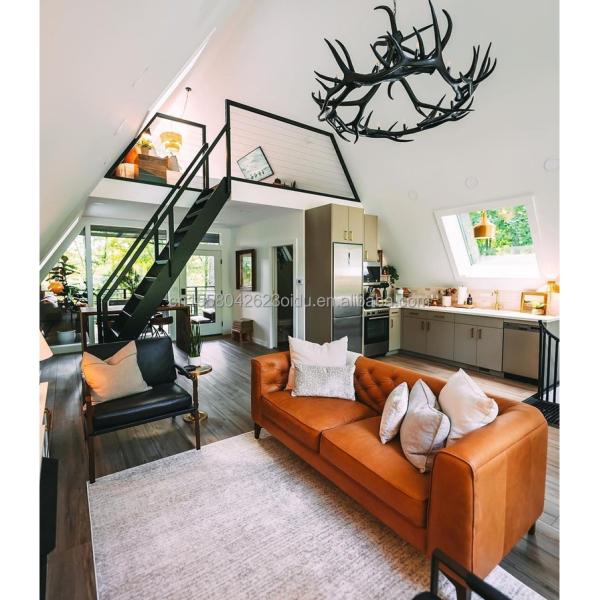 EU Forest A-shaped Triangular Steel Structure Wooden Houses for a Sustainable Lifestyle