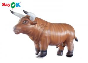 China Moving Blow Up Bull Costume  Inflatable Cartoon Characters Logo Printing on sale