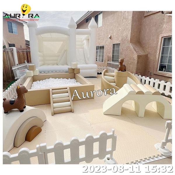 Soft Play Set Beige And White Neutral Colors Kids Party Center Soft Play Equipment