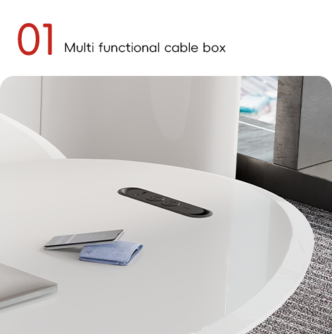 White Snow Mountain Table And Metal Feet , Staff Executive Modern Office Workstation Desk Support customization