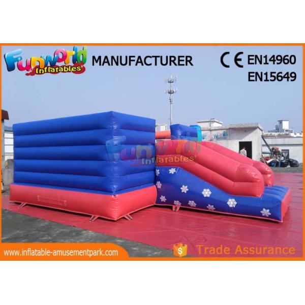 Waterproof Inflatable Jumping Bounce With Slide For Playground / Theme Park