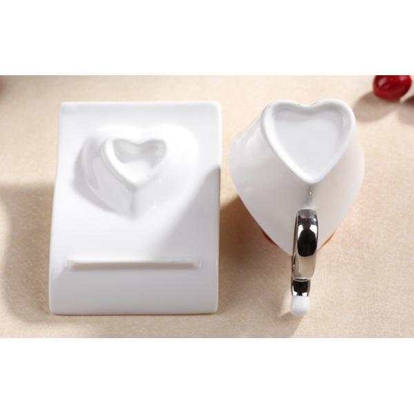 heart shape style coffee mug with plate