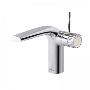 China Brass Single Handle Bathroom Faucet In Chrome Finish on sale